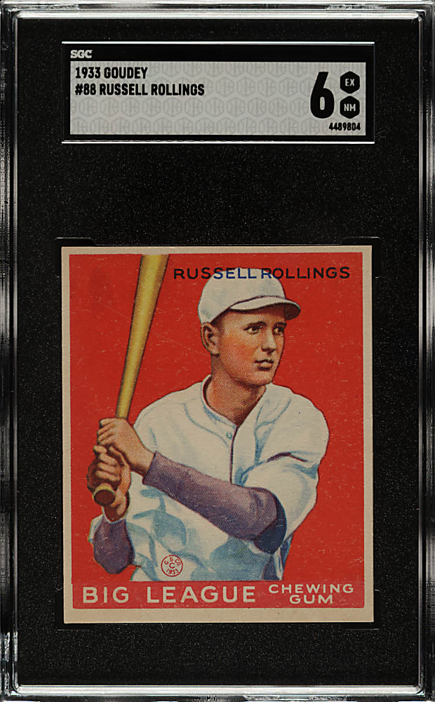 1933 R319 Goudey #88 Russell Rollings SGC EX/NM 6