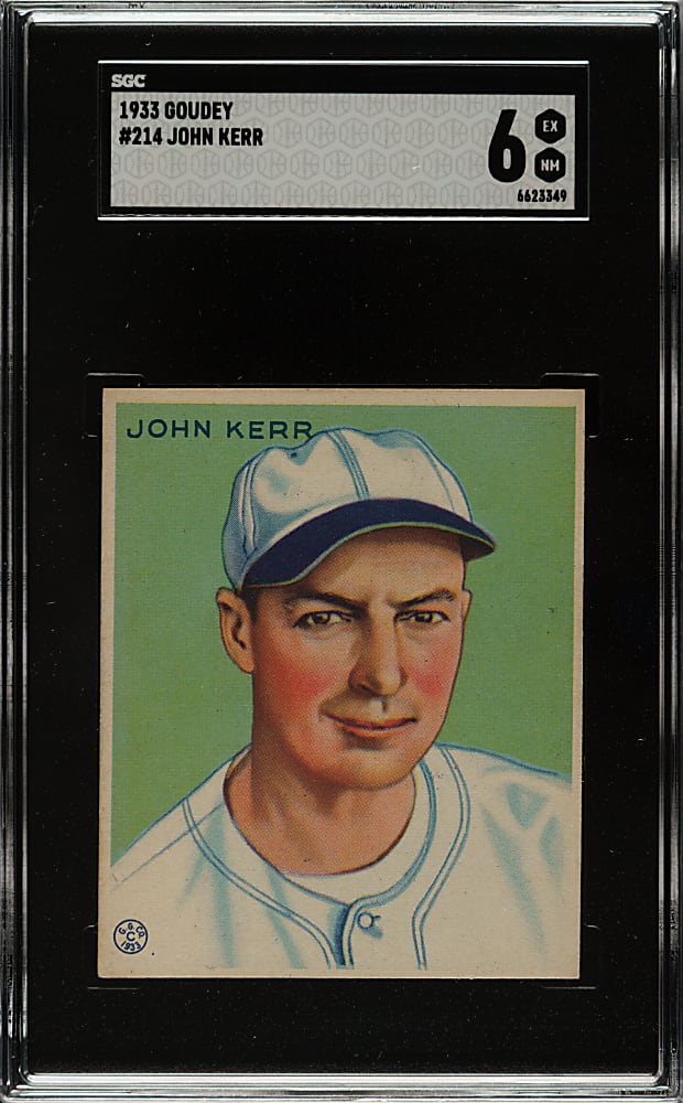 1933 R319 Goudey #214 John Kerr SGC EX/NM 6