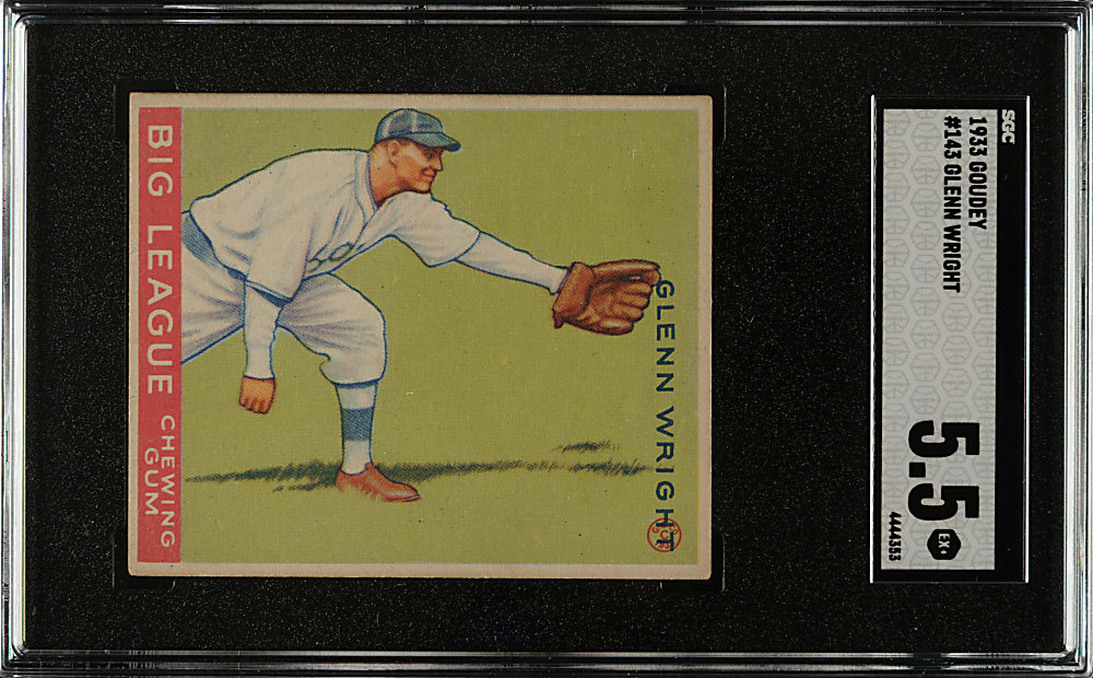 1933 R319 Goudey #143 Glenn Wright SGC EX+ 5.5