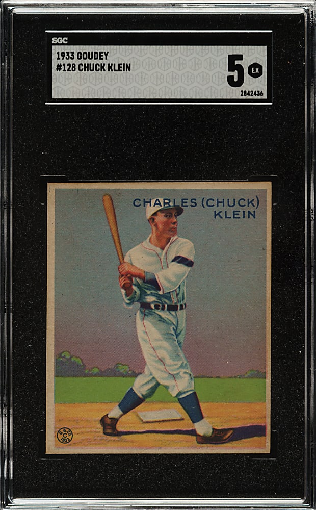 1933 R319 Goudey #128 Chuck Klein SGC EX 5