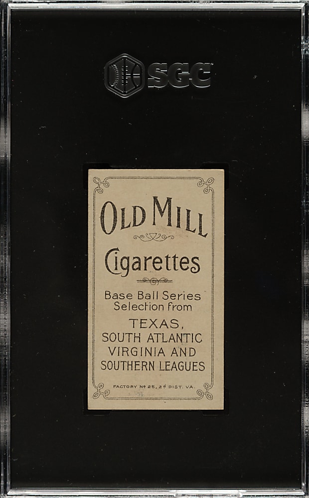 1909-1911 T206 White Border Roy Ellam Southern Leaguer SGC EX+ 5.5 - Old Mill Back