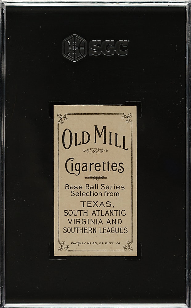 1909-1911 T206 White Border Gordon Hickman Southern Leaguer SGC EX+ 5.5 - Old Mill Back