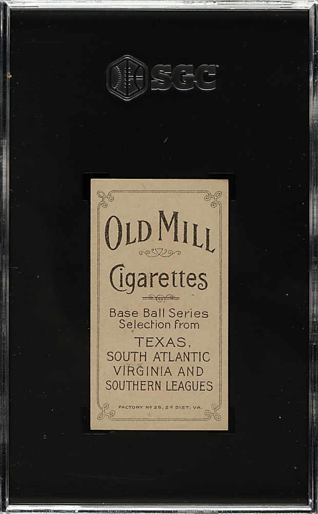 1909-1911 T206 White Border Ernie Howard Southern Leaguer SGC EX+ 5.5 - Old Mill Back