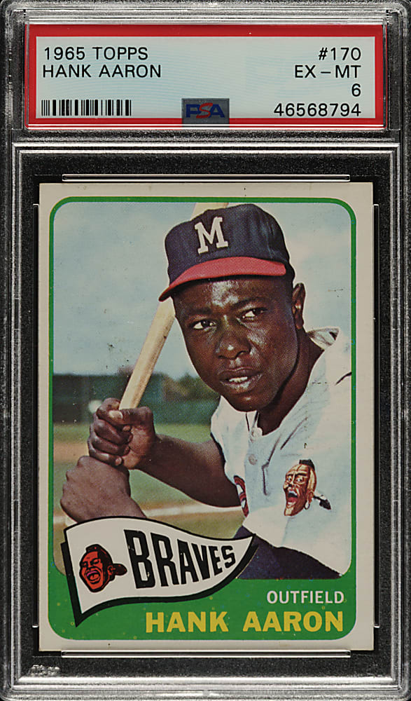 1965 Topps #170 Hank Aaron PSA EX-MT 6