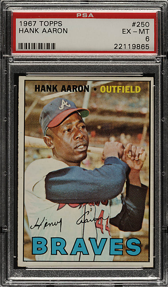 1967 Topps #250 Hank Aaron PSA EX-MT 6