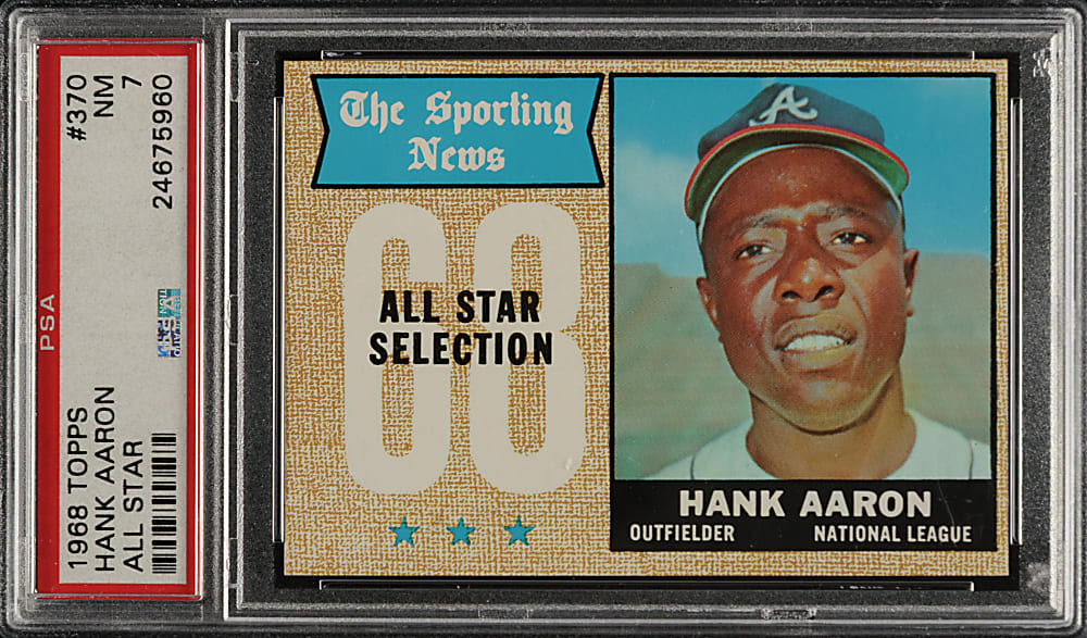 1968 Topps #370 Hank Aaron All-Star PSA NM 7