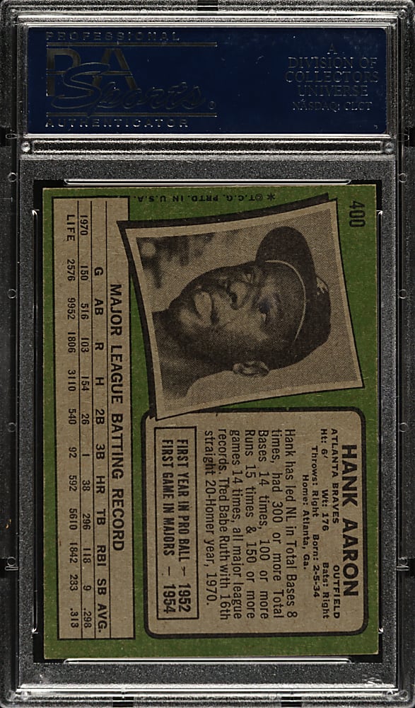 1971 Topps #400 Hank Aaron PSA EX-MT 6
