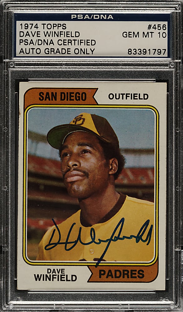 Signed 1974 Topps #456 Dave Winfield Rookie PSA/DNA GEM MINT 10