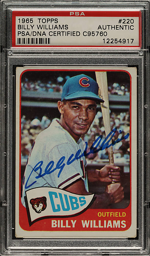 Signed 1965 Topps #220 Billy Williams - PSA/DNA
