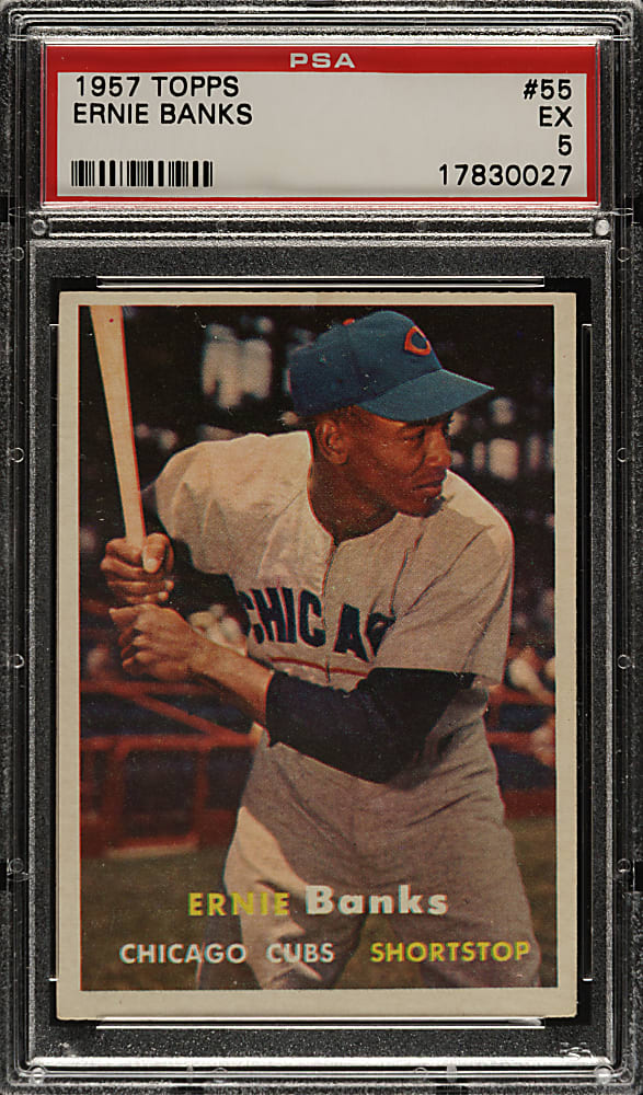 1957 Topps #55 Ernie Banks PSA EX 5
