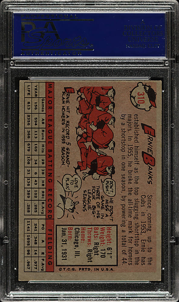 1958 Topps #310 Ernie Banks PSA EX 5