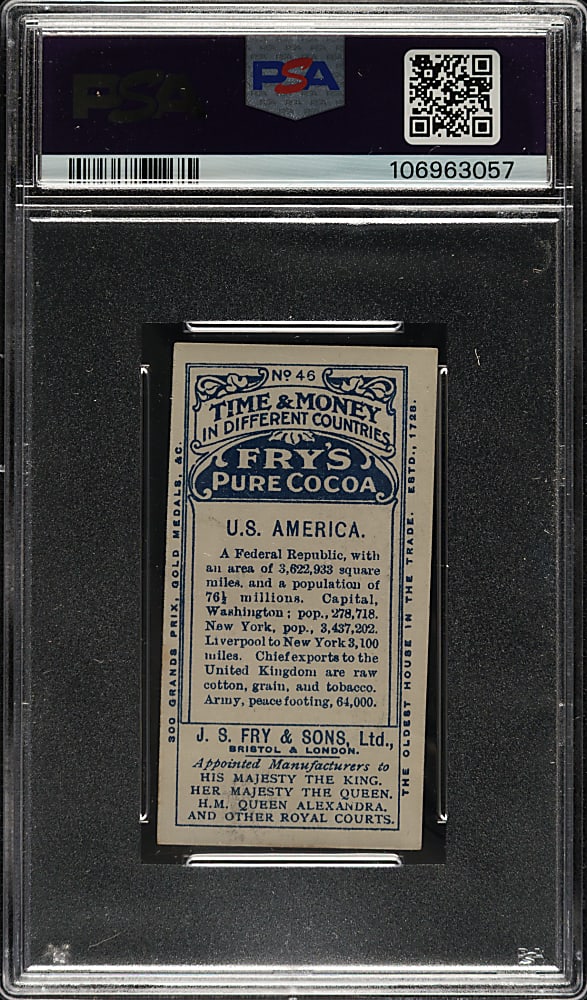 1908 W. D. & H. O. Wills "Time & Money" #46 U.S. America PSA VG-EX 4