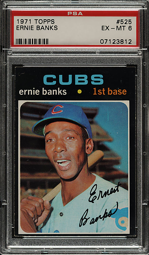1971 Topps #525 Ernie Banks PSA EX-MT 6