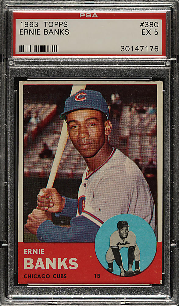 1963 Topps #380 Ernie Banks PSA EX 5