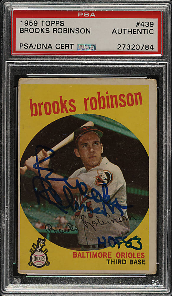 Signed 1959 Topps #439 Brooks Robinson - PSA/DNA