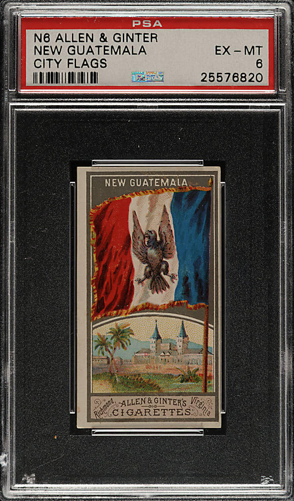 1888 N6 Allen & Ginter "City Flags" New Guatemala PSA EX-MT 6