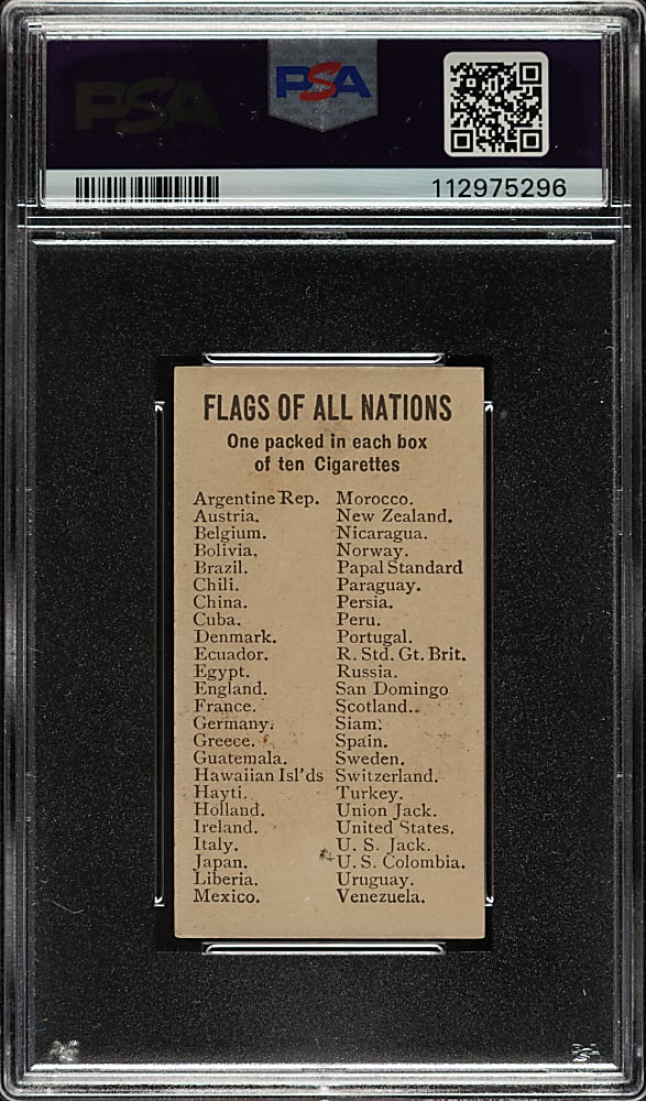 1887 N9 Allen & Ginter "Flags Of All Nations" Paraguay PSA EX-MT 6