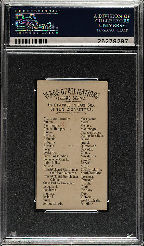 1890 N10 Allen & Ginter "Flags of All Nations - Second Series" Bohemia PSA EX 5