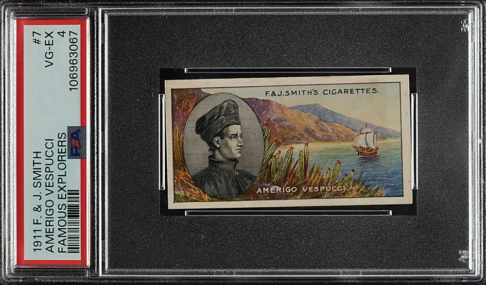 1911 F. & J. Smith "Famous Explorers" #7 Amerigo Vespucci PSA VG-EX 4