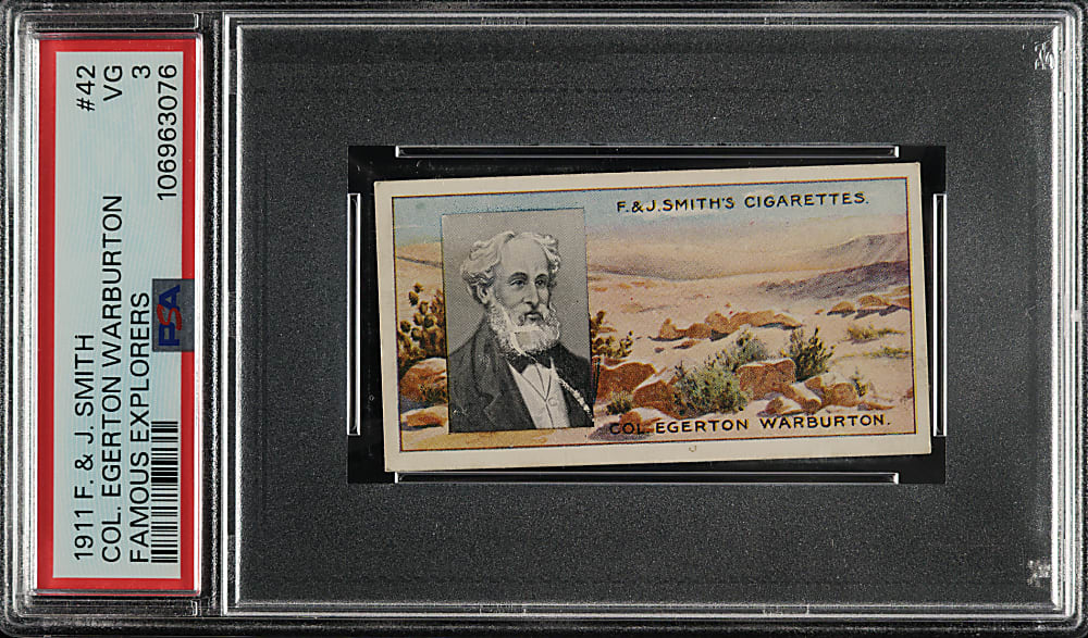 1911 F. & J. Smith "Famous Explorers" #42 Col. Egerton Warburton PSA VG 3