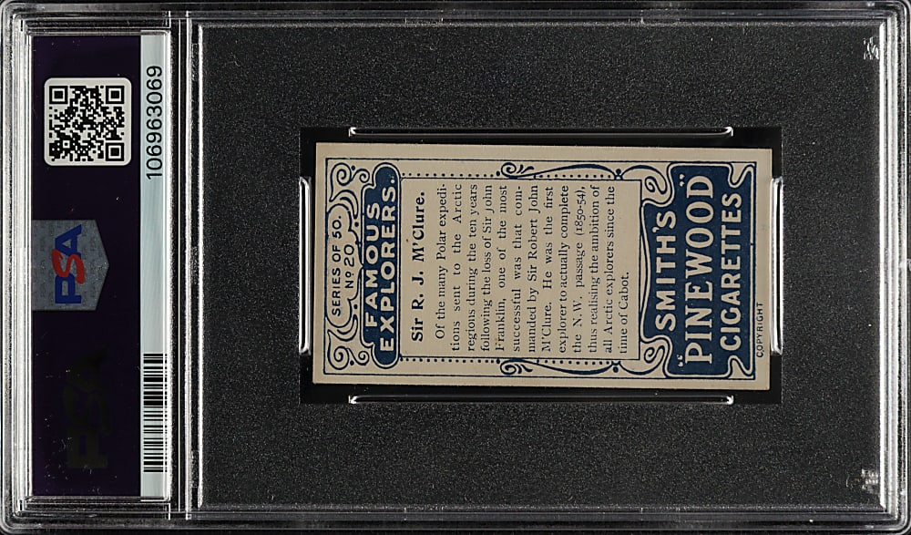 1911 F. & J. Smith "Famous Explorers" #20 Sir R. J. M'Clure PSA EX 5