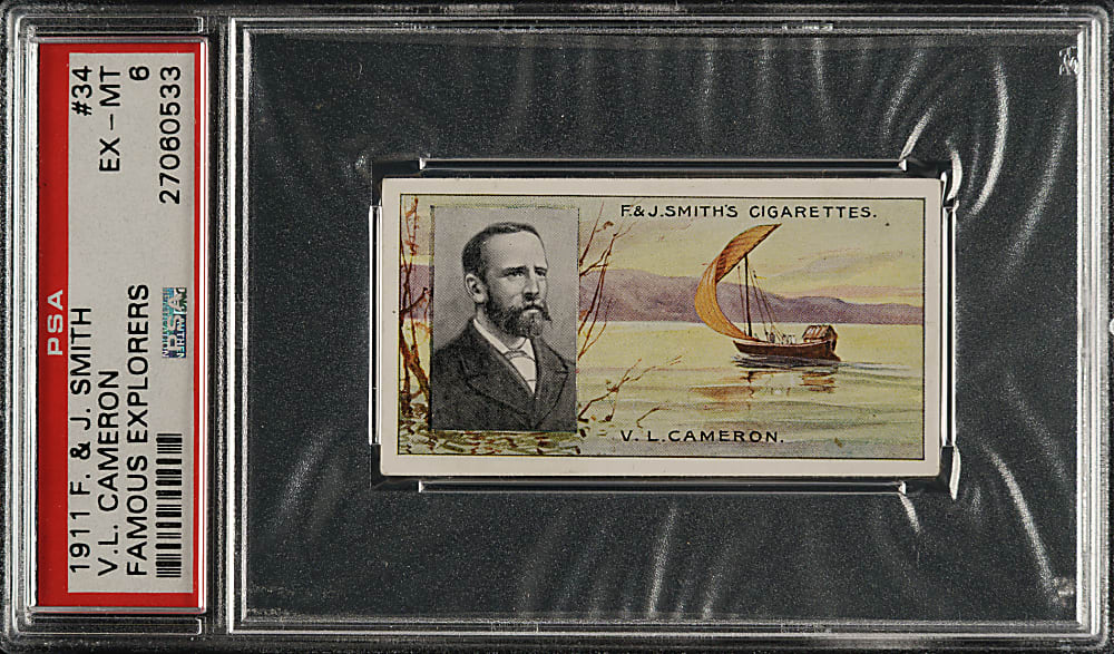 1911 F. & J. Smith "Famous Explorers" #34 V. L. Cameron PSA EX-MT 6