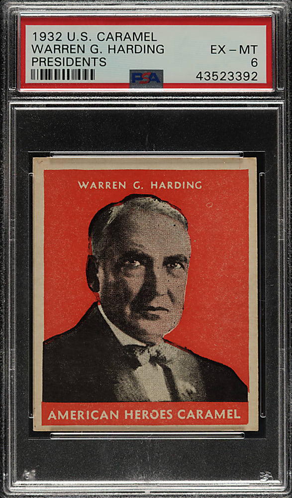 1932 R114 U.S. Caramel "Presidents" Warren Harding PSA EX-MT 6