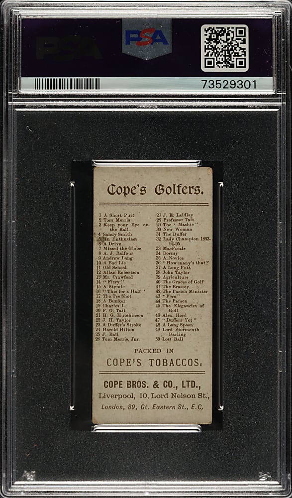 1900 Cope Bros. Co. "Cope's Golfers" #15 A Stymie PSA VG 3 - Rare Narrow Cut