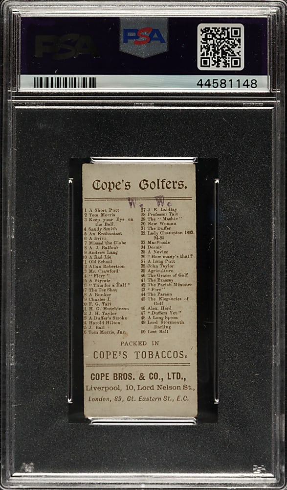 1900 Cope Bros. Co. "Cope's Golfers" #29 The "Mashie" PSA VG-EX 4 - Rare Narrow Cut