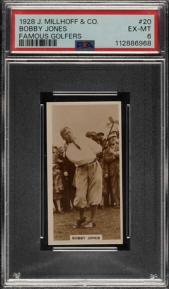 1928 J. Millhoff Co. "Famous Golfers" #20 Bobby Jones PSA EX-MT 6