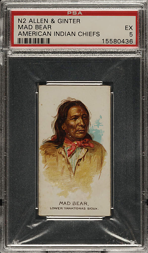 1888 N2 Allen & Ginter "American Indian Chiefs" Mad Bear PSA EX 5