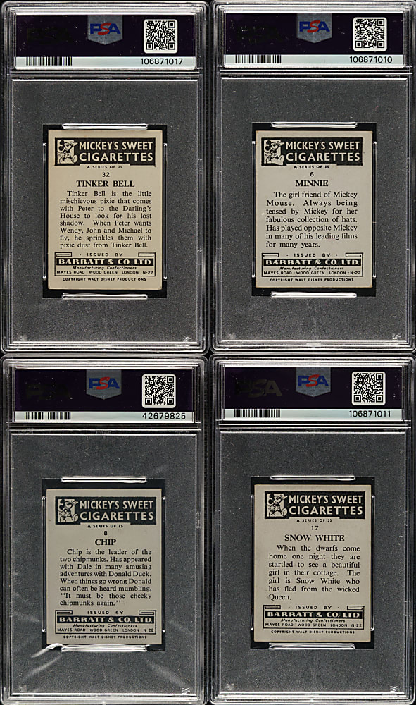 1955 Barratt & Co. LTD Walt Disney Characters PSA-Graded Collection (13)