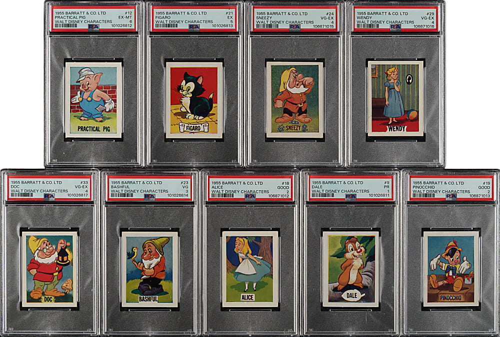 1955 Barratt & Co. LTD Walt Disney Characters PSA-Graded Collection (13)