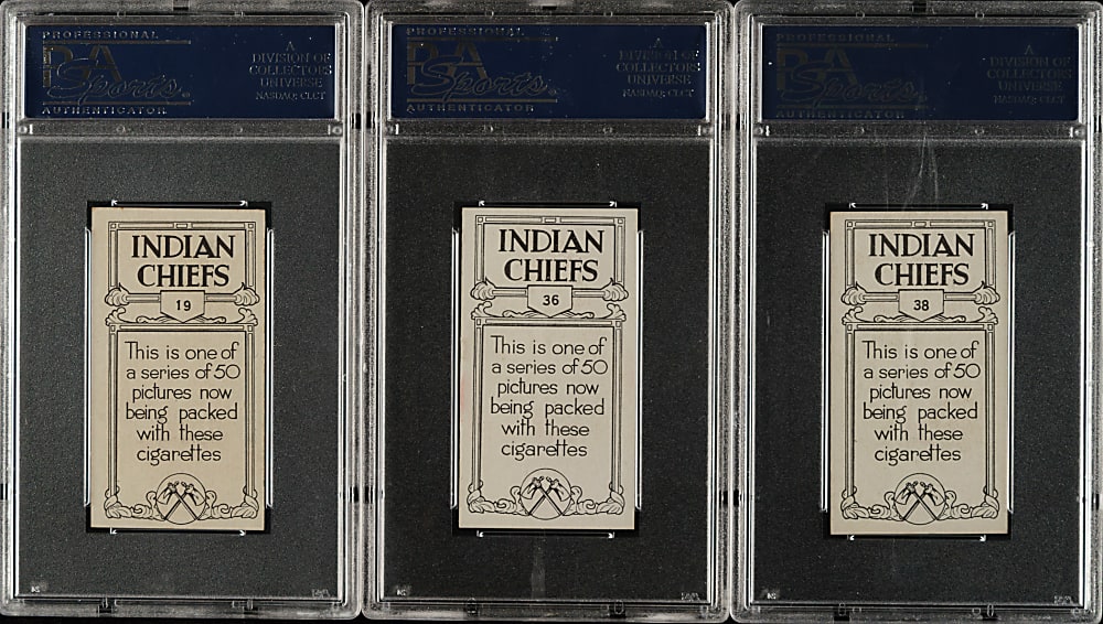 1930 British American Tobacco "Indian Chiefs" PSA-Graded Trio