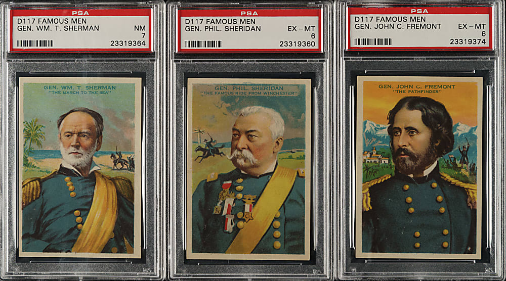 1920 D117 Weber Baking "Famous Men" PSA-Graded Trio