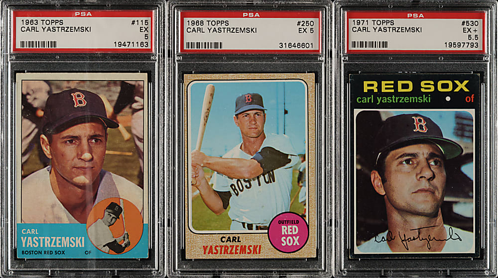 1963 to 1971 Topps Carl Yastrzemski PSA-Graded Trio