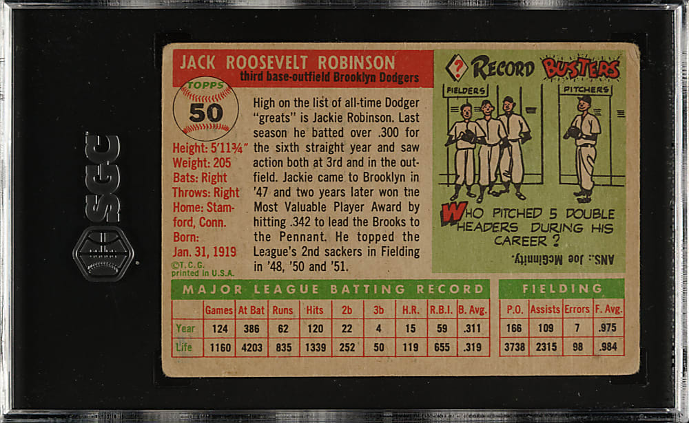 1955 Topps #50 Jackie Robinson SGC VG 3
