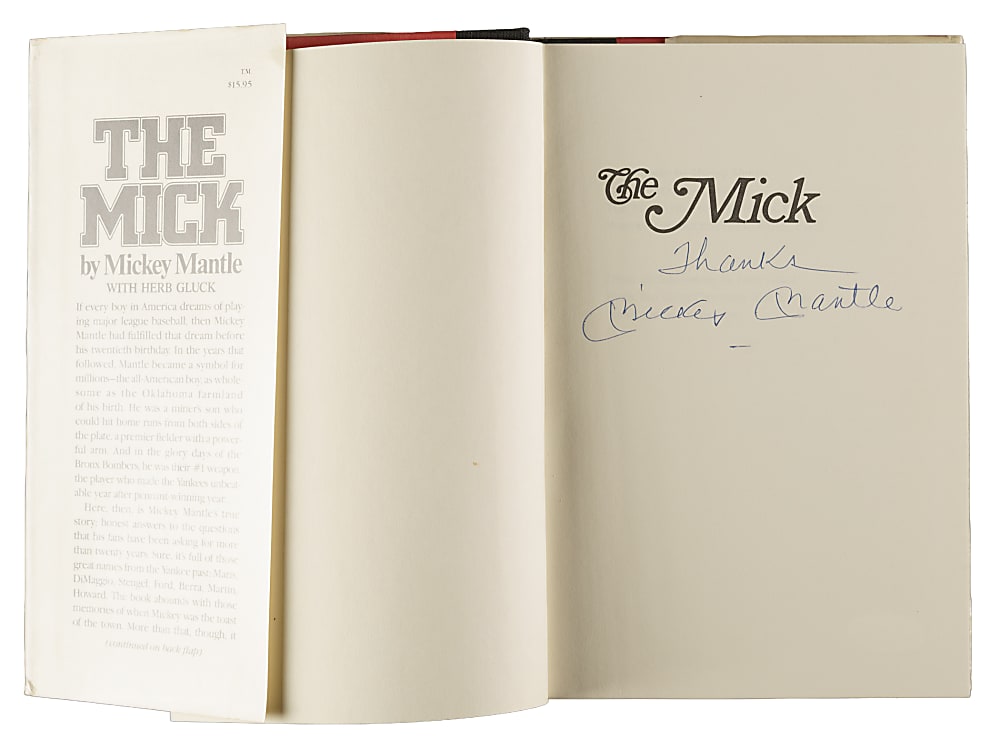 Mickey Mantle Signed "The Mick" Book - JSA
