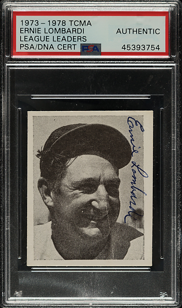 Signed 1973 TCMA Reprint Ernie Lombardi - PSA/DNA