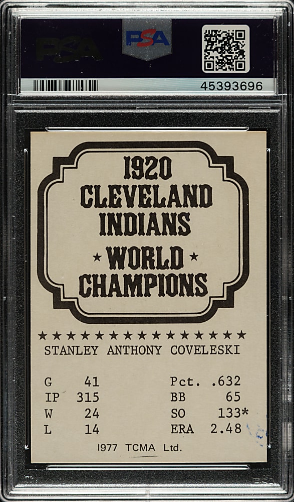 Signed 1977 TCMA Stan Coveleski - PSA/DNA
