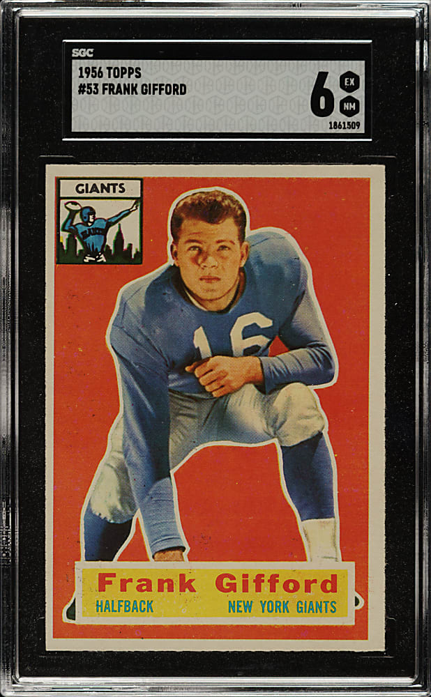 1956 Topps Football #53 Frank Gifford SGC EX/NM 6