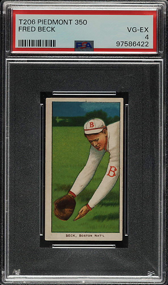 1909-1911 T206 White Border Fred Beck PSA VG-EX 4