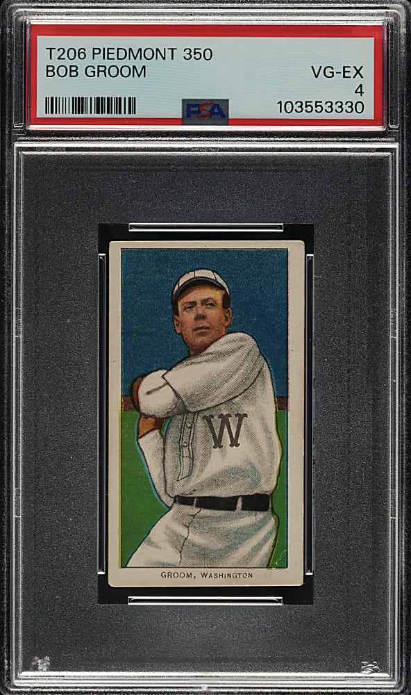1909-1911 T206 White Border Bob Groom PSA VG-EX 4