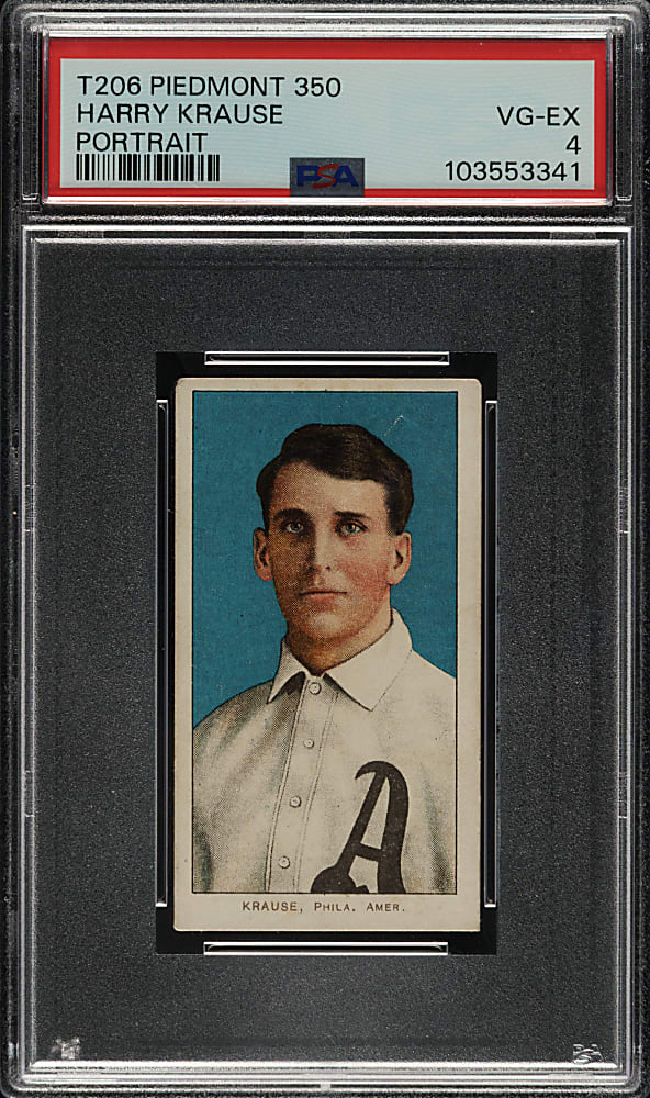 1909-1911 T206 White Border Harry Krause Portrait PSA VG-EX 4