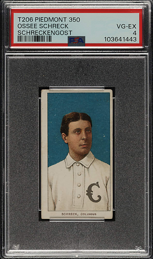 1909-1911 T206 White Border Ossee Schreck PSA VG-EX 4