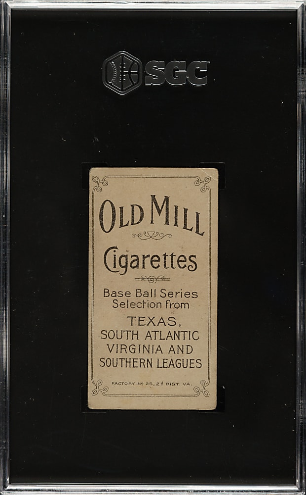 1909-1911 T206 White Border Ed Greminger Southern Leaguer SGC VG 3 - Old Mill Back