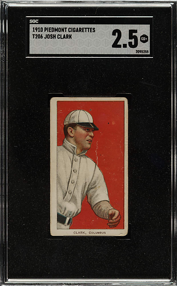 1909-1911 T206 White Border Josh Clark SGC GOOD+ 2.5
