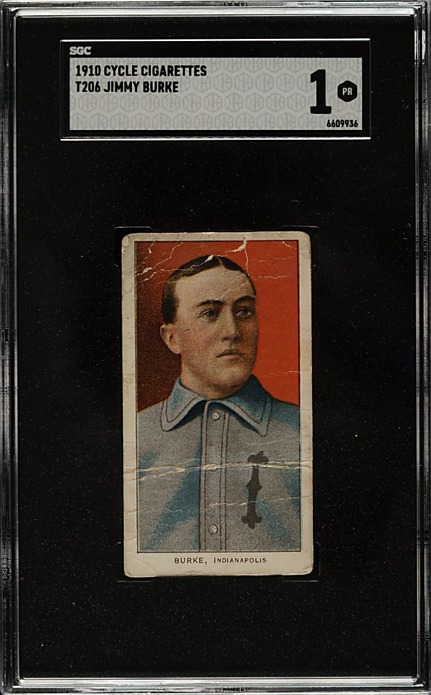 1909-1911 T206 White Border Jimmy Burke SGC POOR 1 - Cycle 350 Back