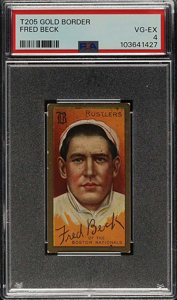 1911 T205 Gold Border Fred Beck PSA VG-EX 4