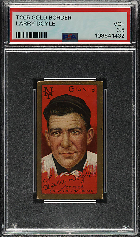 1911 T205 Gold Border Larry Doyle PSA VG+ 3.5